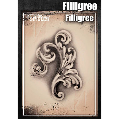 Tattoo Pro Filigree Stencil - Singles S115