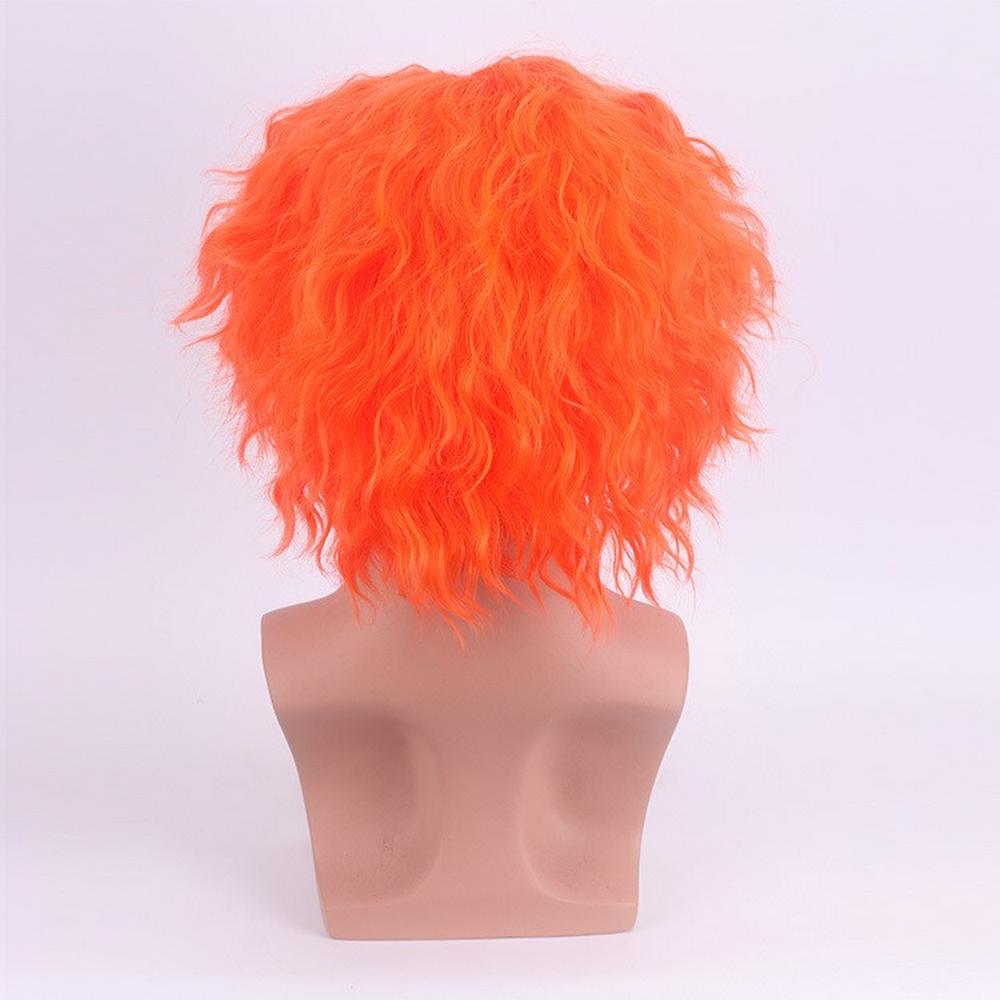 Perruque adulte bouclée orange de chapelier
