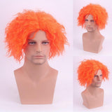 Perruque adulte bouclée orange de chapelier