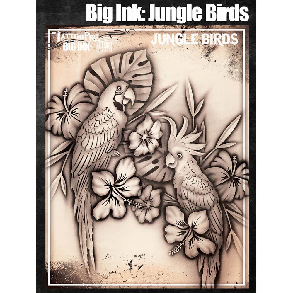Tattoo Pro Jungle Birds Stencil - Big Ink 104