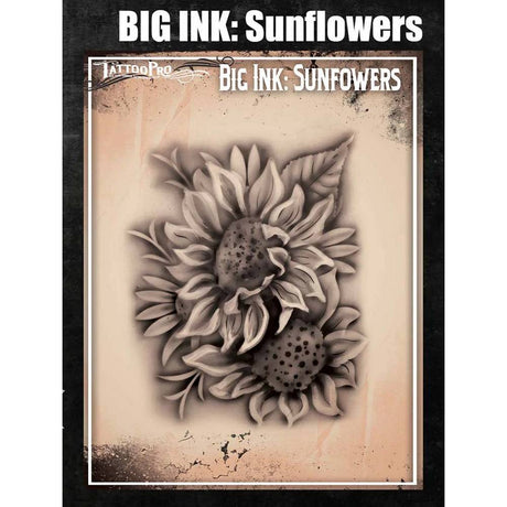 Tattoo Pro Sunflowers Stencil - Big Ink 107