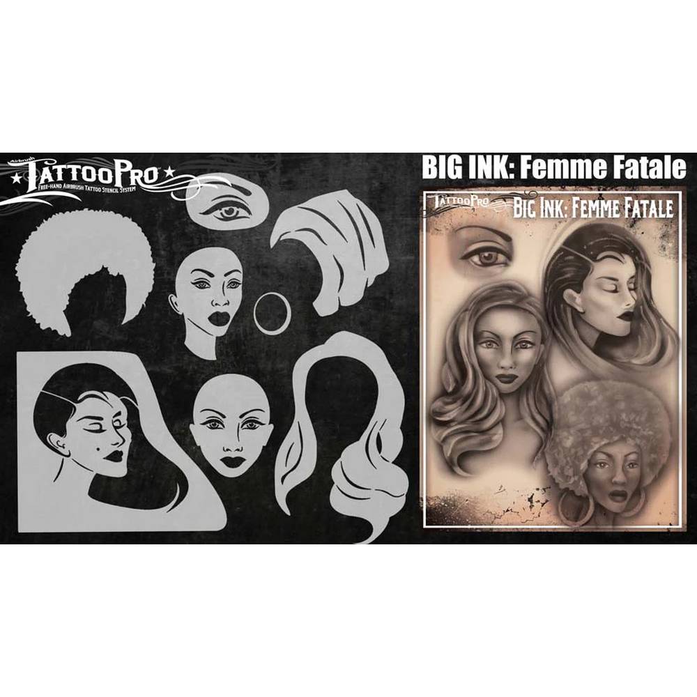 Tattoo Pro Femme Fatale Stencil - Big Ink 108