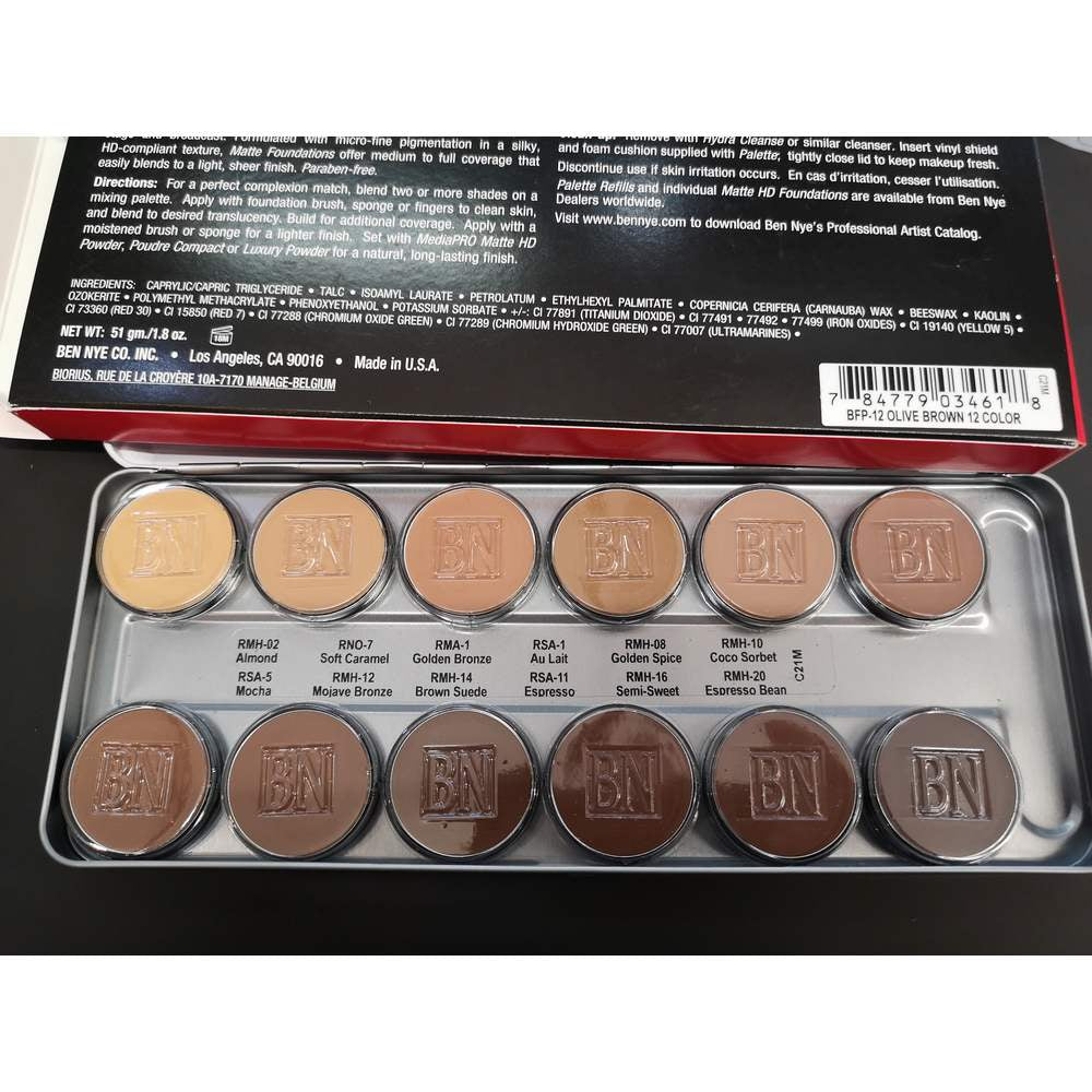 BEN NYE Matte HD Olive-Brown Foundation Palette
