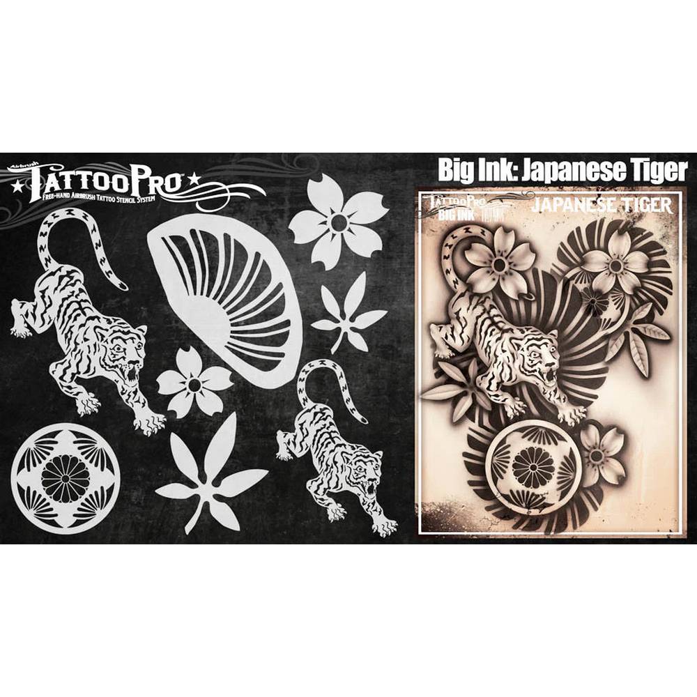 Tattoo Pro Japanese Tiger Stencil - Big Ink 102