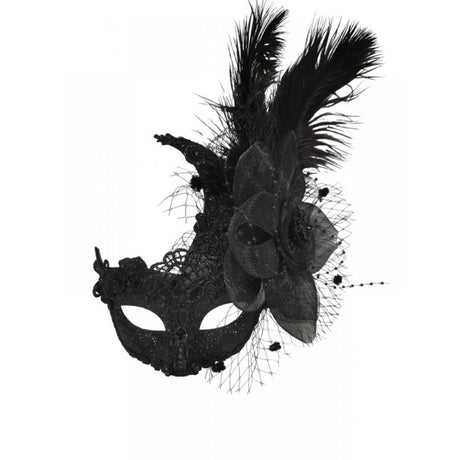 Black Venetian Fairy Lace Mask