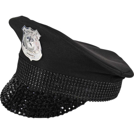 Bling Police Hat Adult