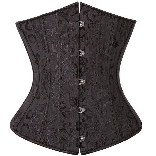 Strapless Underbust Floral Bustier - Black