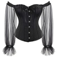 Black Corset With Veil Transparent Sleeves