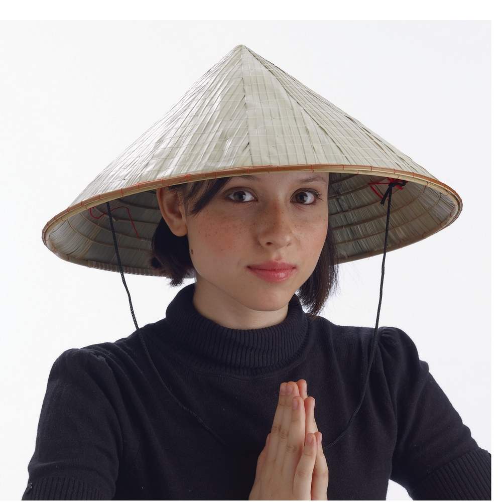 Chapeau conique asiatique - en bambou pointu