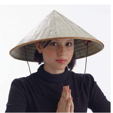 Chapeau conique asiatique - en bambou pointu