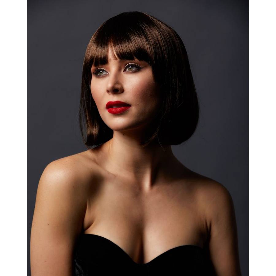 Cindy short blonde bob wig with bangs