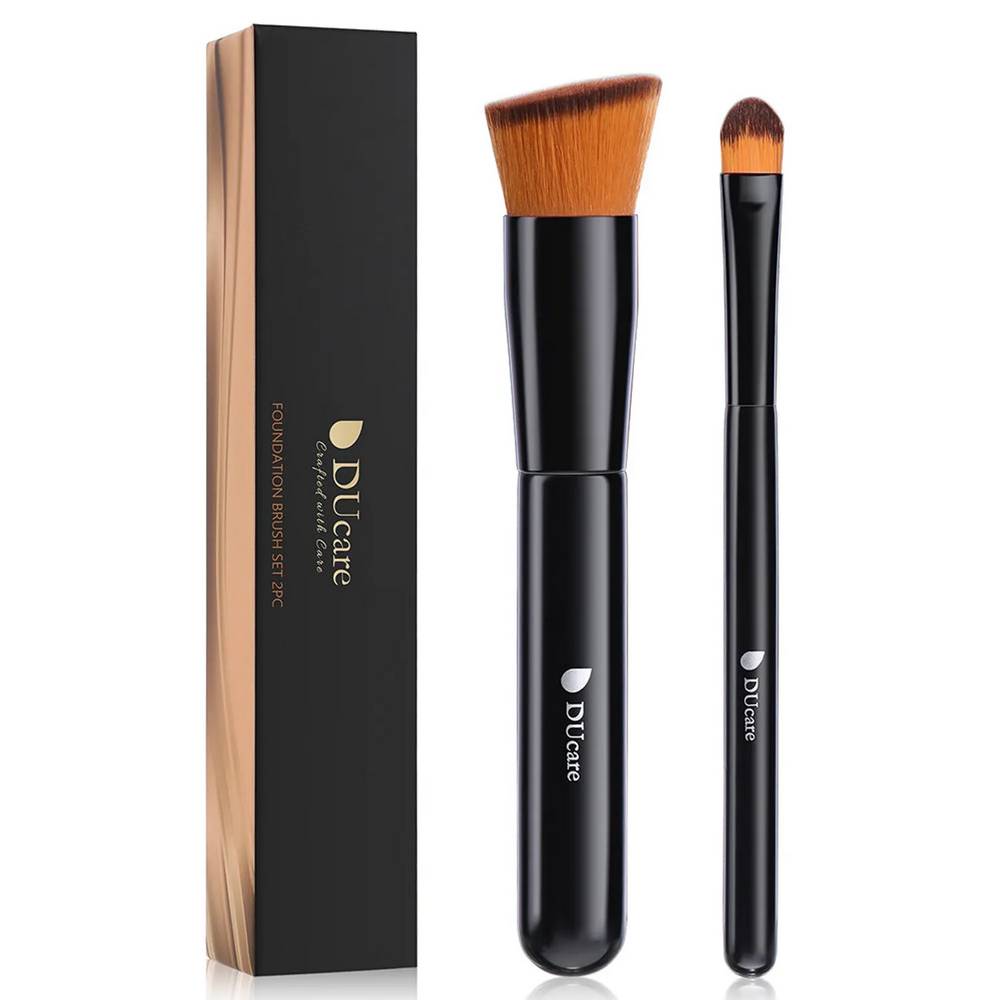 Ducare Black Smooth Makeup 2-Piece Face Brush Set