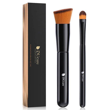 Ducare Black Smooth Makeup 2-Piece Face Brush Set
