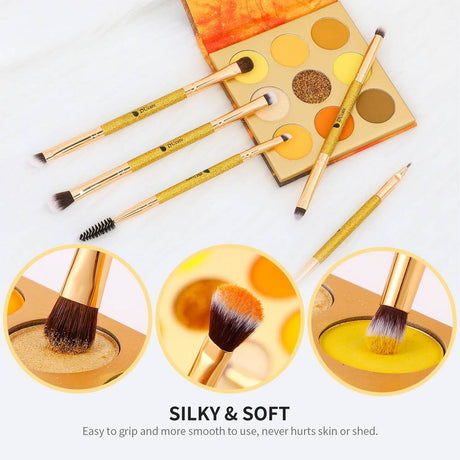 Ducare Gold 5Pcs Dual-Ended Eye Brush Set