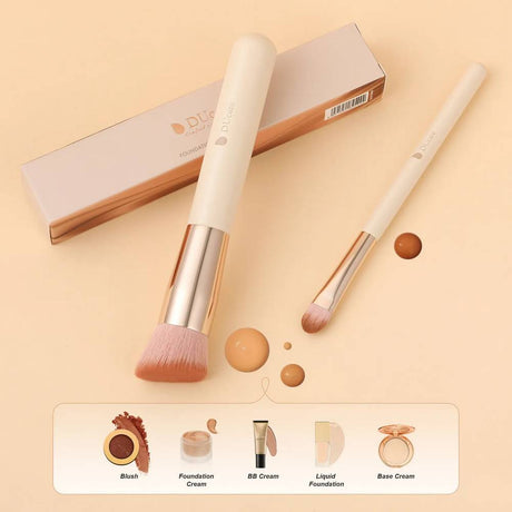 Ducare Pink Smooth Makeup 2Pcs Face Brush Set