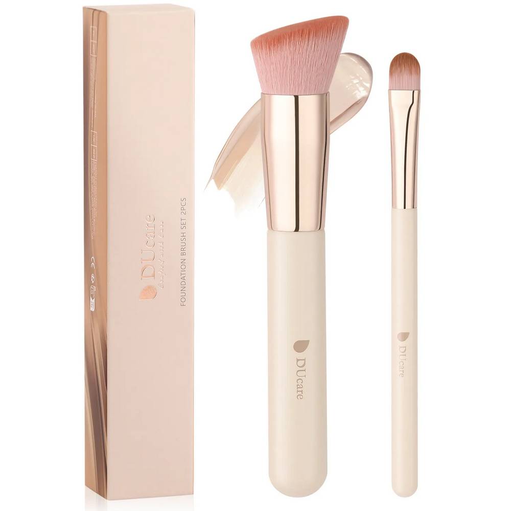 Ducare Pink Smooth Makeup 2Pcs Face Brush Set
