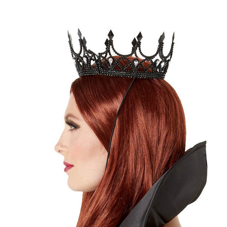 Dark Royalty Queen Crown - black