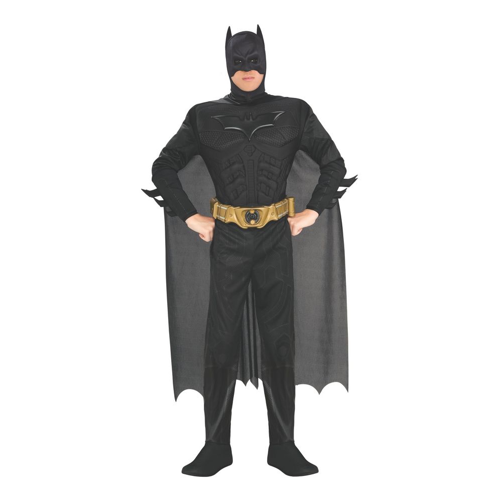 Deluxe BATMAN adult costume 880671, officially licensed DC Comics superhero disguise for men
