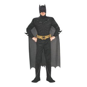 Deluxe BATMAN adult costume 880671, officially licensed DC Comics superhero disguise for men
