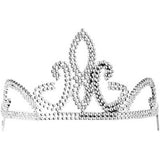 Plastic TIARA with Combs Silver
