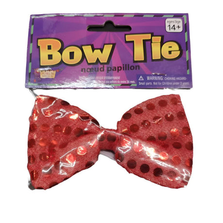 Sequin Bow Tie - Red