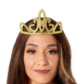 Plastic TIARA with Combs - Gold. With adult