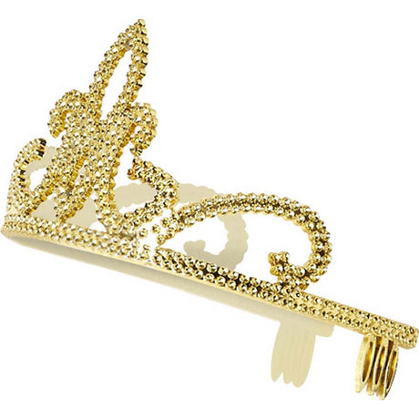 Plastic TIARA with Combs Gold - side