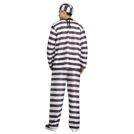 Adult JAILBIRD prisoner Convict  back- O.S. - Black/White