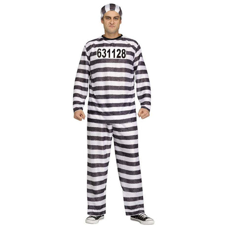 Adult JAILBIRD prisoner Convict - O.S. - Black/White