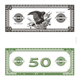 FAUX Billets 50 $ argent (50/Pq)