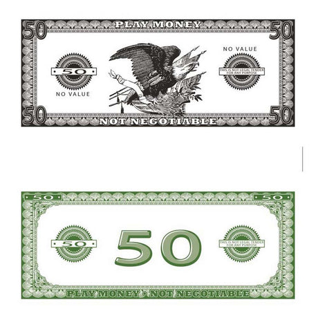 Phoney Fake MONEY - $50 (50/PK)