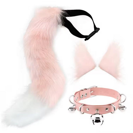  cat-fox-ears-headband-with-necklace-tail-masquerade-set