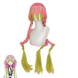 Long Pink & Green Cosplay Wig - Demon Killer