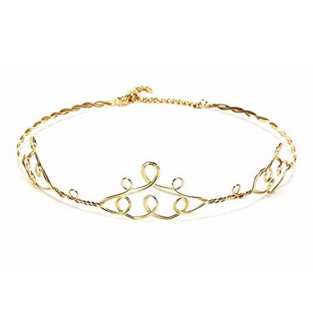 Gold Peak Circlet tiara, Adjustable - Gold