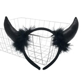 Devil headband with feather Black 