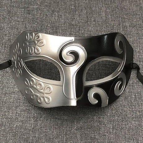 Asymmetrical Venetian Eye Mask - silver