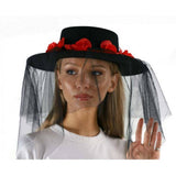 Day of the Dead Hat with flowers and veil