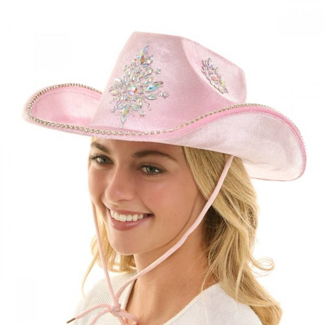 Rhinestone Cowboy Hat - Pink
