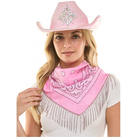 Rhinestone Cowboy Hat - Pink