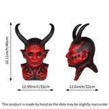 Masque en latex de diable rouge avec cornes