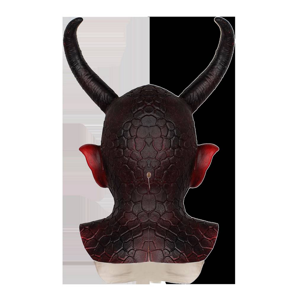 Masque en latex de diable rouge avec cornes