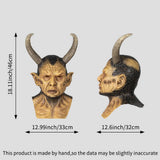 Tan Devil Latex Mask with Horns