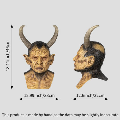 Masque en latex diable beige avec cornes