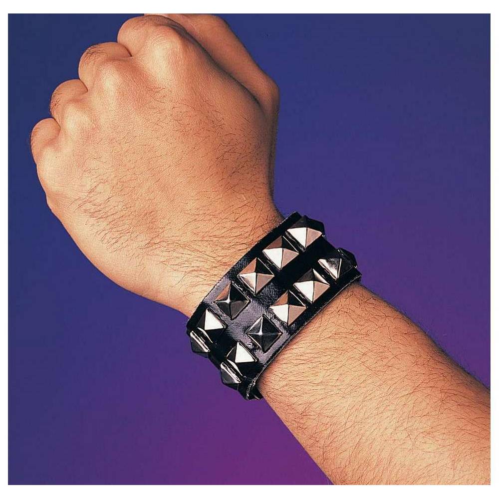 Bracelet à double clous - Accessoire clouté de costume punk rock