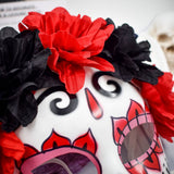 Masque de crâne de mariée fantôme « Día de los Muertos » avec des roses