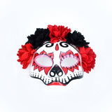 Masque de crâne de mariée fantôme « Día de los Muertos » avec des roses