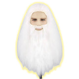 Ensemble perruque et barbe de magicien Merlin - Blanc