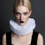 Victorian Elizabethan Ruff Collar - white