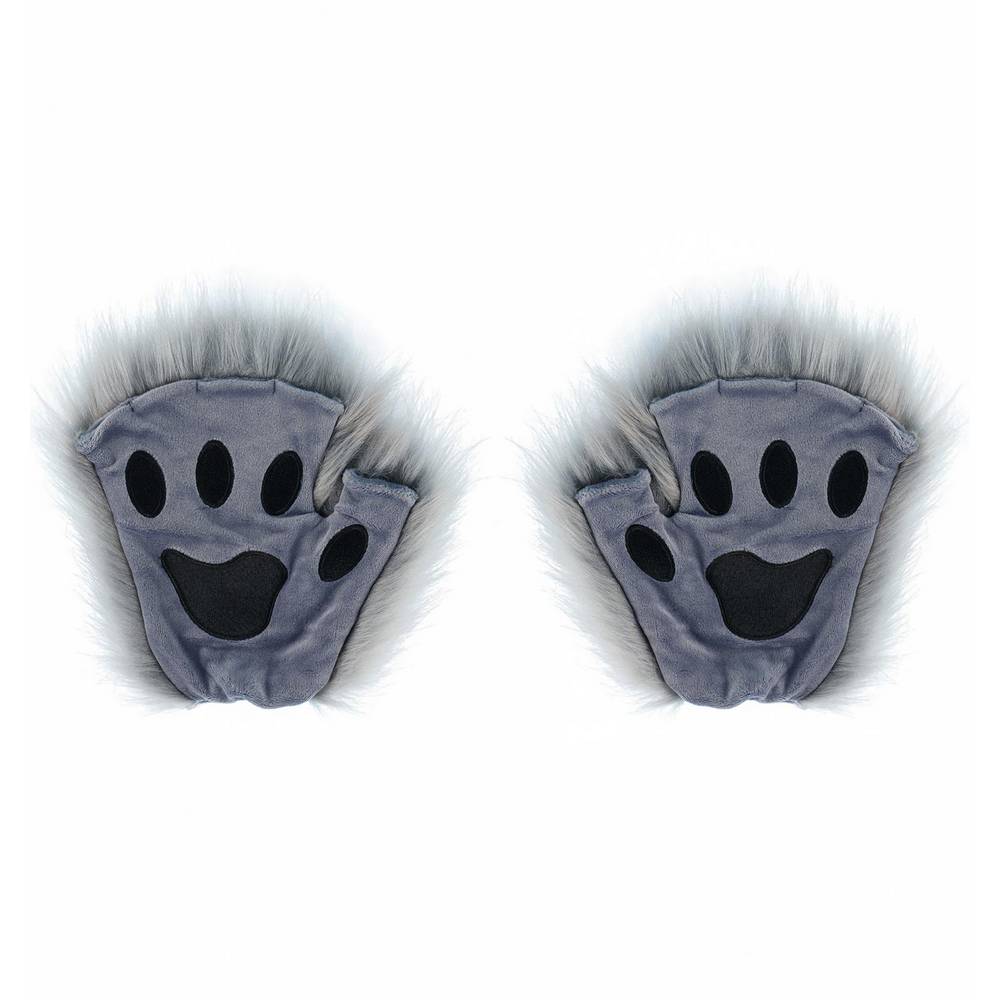 Mitaines en fausse fourrure patte d'animal | Gants Pattes d'ours et de loup