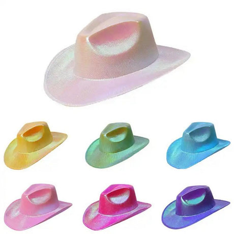 Iridescent Rodeo cowboy hat for adults, available in several colors.